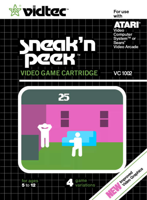 Sneak 'N Peek box art for Atari 2600